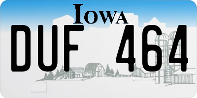 IA license plate DUF464