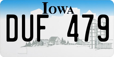 IA license plate DUF479