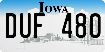 IA license plate DUF480