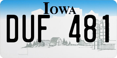 IA license plate DUF481
