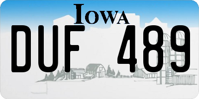 IA license plate DUF489