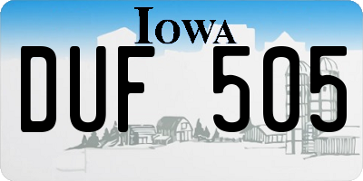 IA license plate DUF505