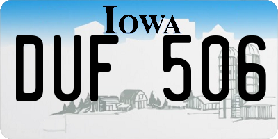 IA license plate DUF506