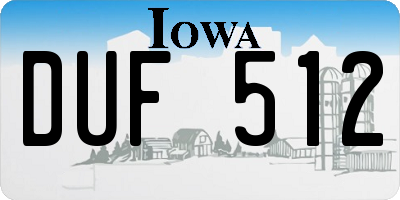 IA license plate DUF512