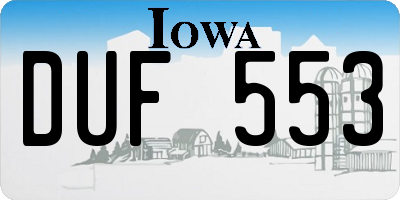 IA license plate DUF553