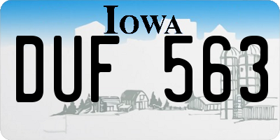 IA license plate DUF563