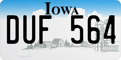 IA license plate DUF564