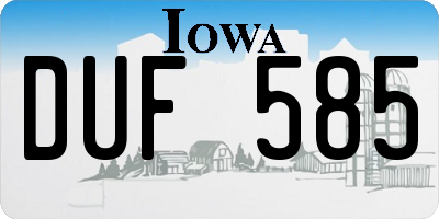 IA license plate DUF585