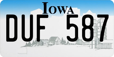 IA license plate DUF587