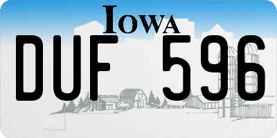 IA license plate DUF596