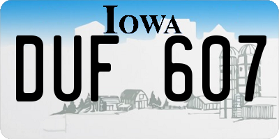 IA license plate DUF607