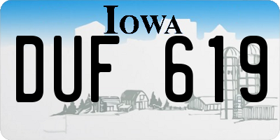 IA license plate DUF619