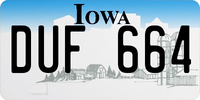 IA license plate DUF664