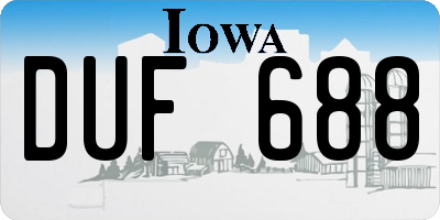 IA license plate DUF688