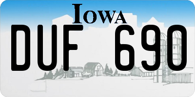 IA license plate DUF690
