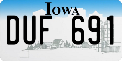 IA license plate DUF691