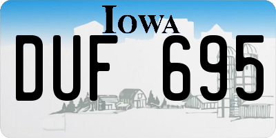 IA license plate DUF695