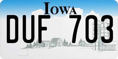 IA license plate DUF703