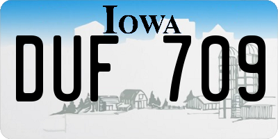 IA license plate DUF709