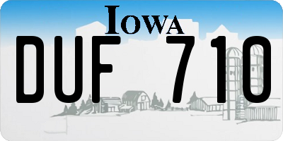IA license plate DUF710