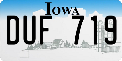 IA license plate DUF719