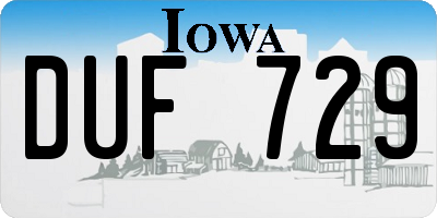 IA license plate DUF729