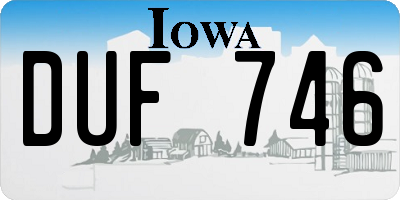 IA license plate DUF746