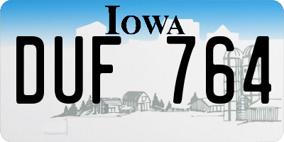 IA license plate DUF764