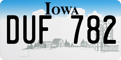 IA license plate DUF782