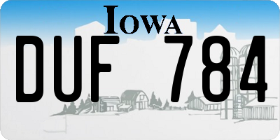 IA license plate DUF784