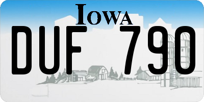 IA license plate DUF790