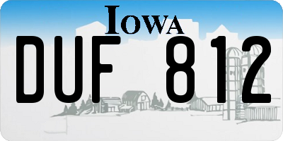 IA license plate DUF812