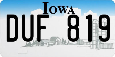 IA license plate DUF819