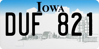 IA license plate DUF821