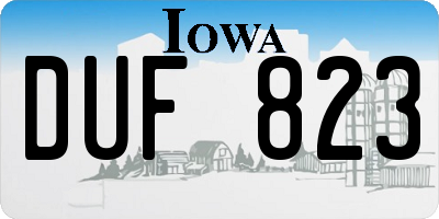 IA license plate DUF823