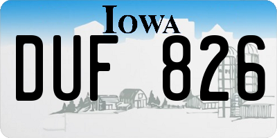 IA license plate DUF826