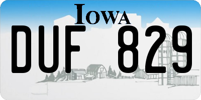 IA license plate DUF829