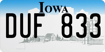 IA license plate DUF833