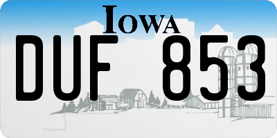 IA license plate DUF853