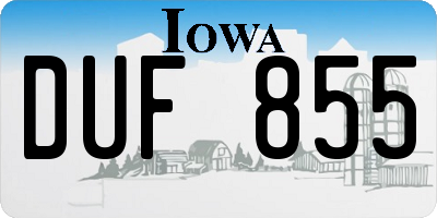 IA license plate DUF855