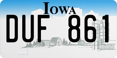 IA license plate DUF861