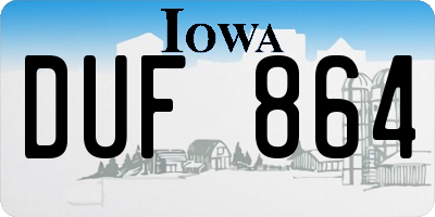 IA license plate DUF864