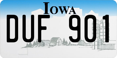 IA license plate DUF901