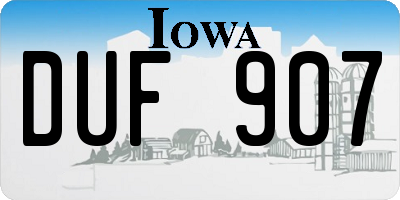 IA license plate DUF907