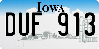 IA license plate DUF913