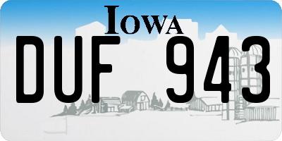 IA license plate DUF943