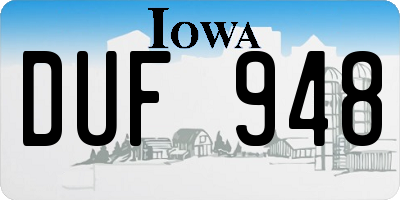 IA license plate DUF948