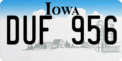 IA license plate DUF956