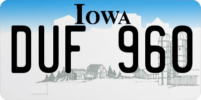 IA license plate DUF960
