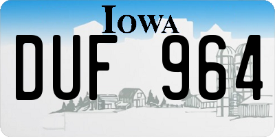IA license plate DUF964